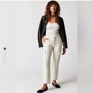 MOTHER The Rambler Cargo Ankle‎ Jeans in Cream Puffs Size 28